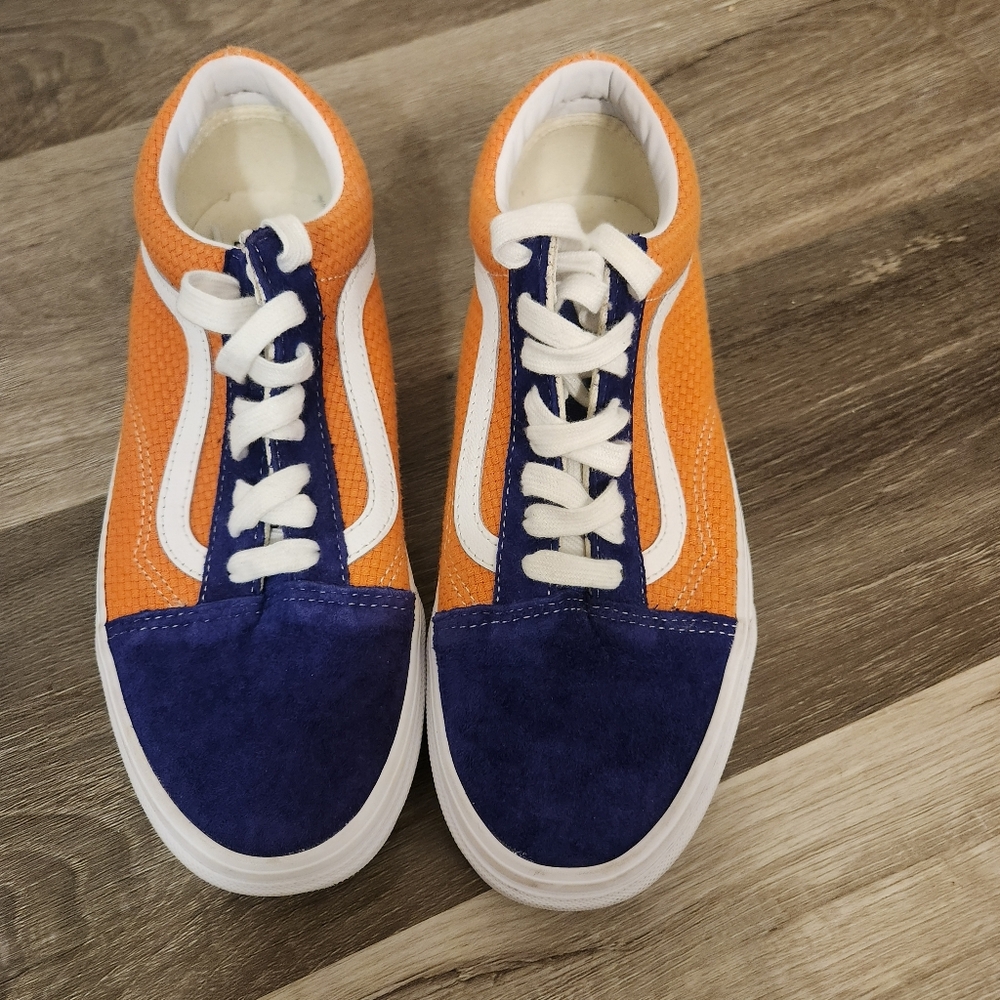 Vans Old Skool Orange & Blue Sneakers Women's Size 9.5 Streetwear Skate Shoes - Picture 11 of 16